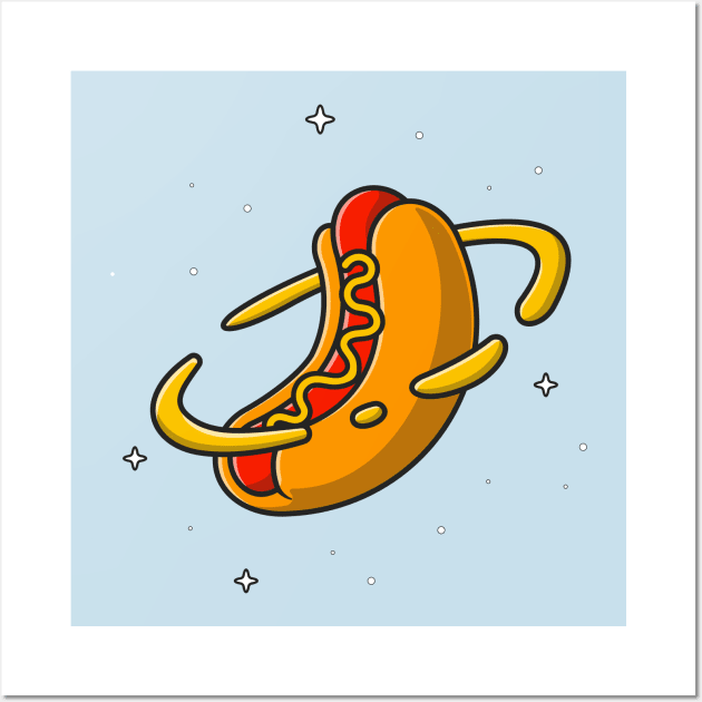 Hotdog Planet Cartoon Wall Art by Catalyst Labs